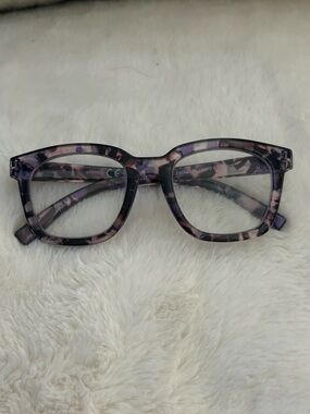 Peepers To The Max Purple Tortoiseshell Square Frame Glasses